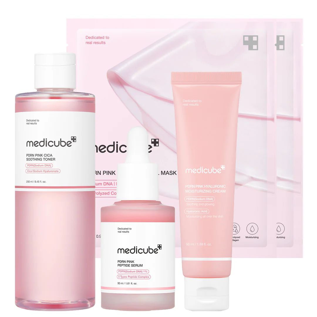 Medicube PDRN Pink Glow Full Set - Rose PDRN (Vegan) Glass