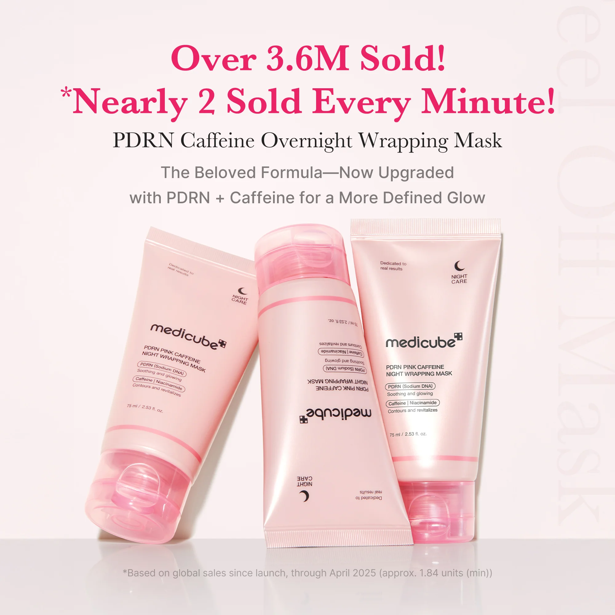 Medicube PDRN Pink Caffeine Overnight Wrapping Mask - 2 PACK (+GIFT) - Image 2