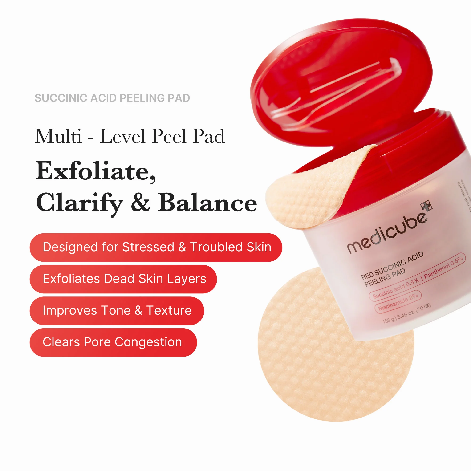 Medicube Red Succinic Acid Panthenol Pads - 2 PACK Toner - Image 2